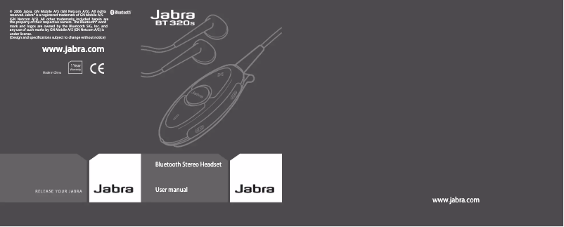 Page 1 de la notice Manuel utilisateur Jabra BT320s