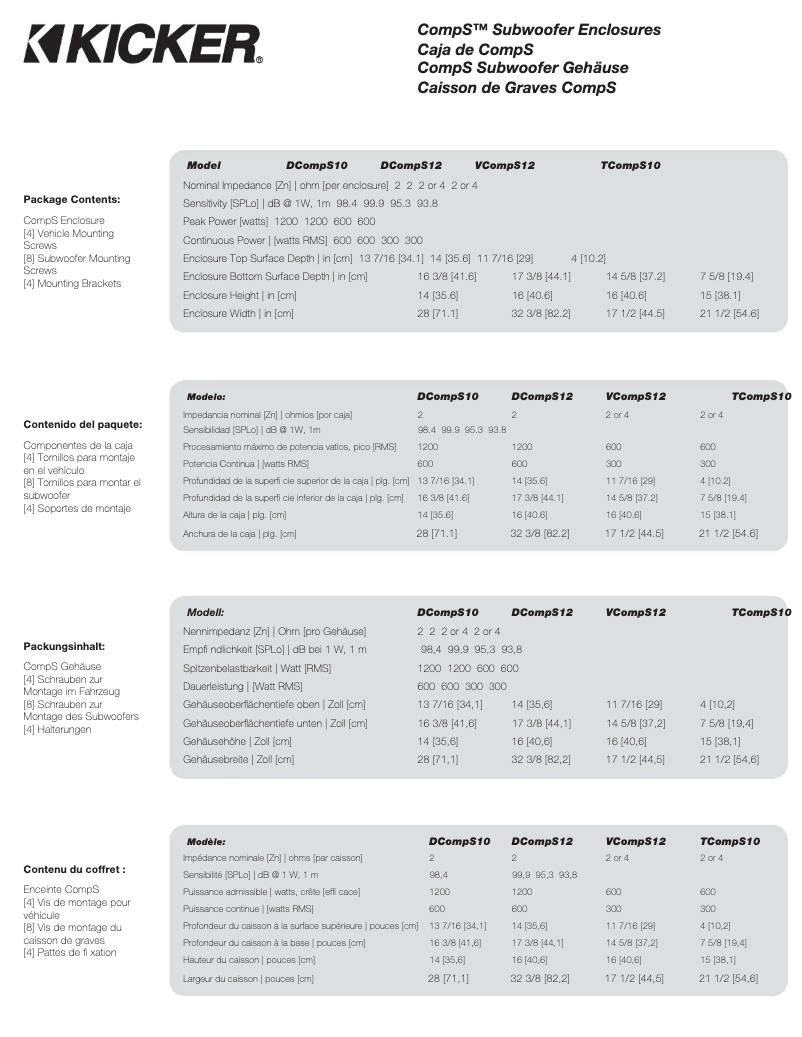 Image de la première page du manuel de l'appareil CompS TCompS10