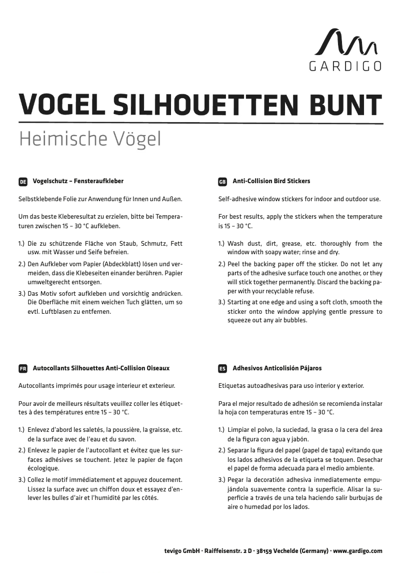 Page n°1 - Manuel utilisateur Gardigo 60086