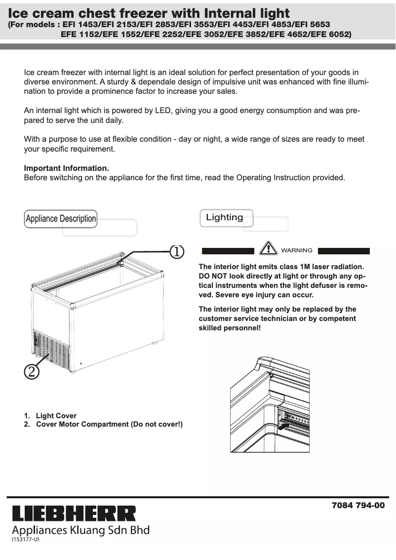 Page 1 de la notice Guide d'installation Liebherr EFI 2853