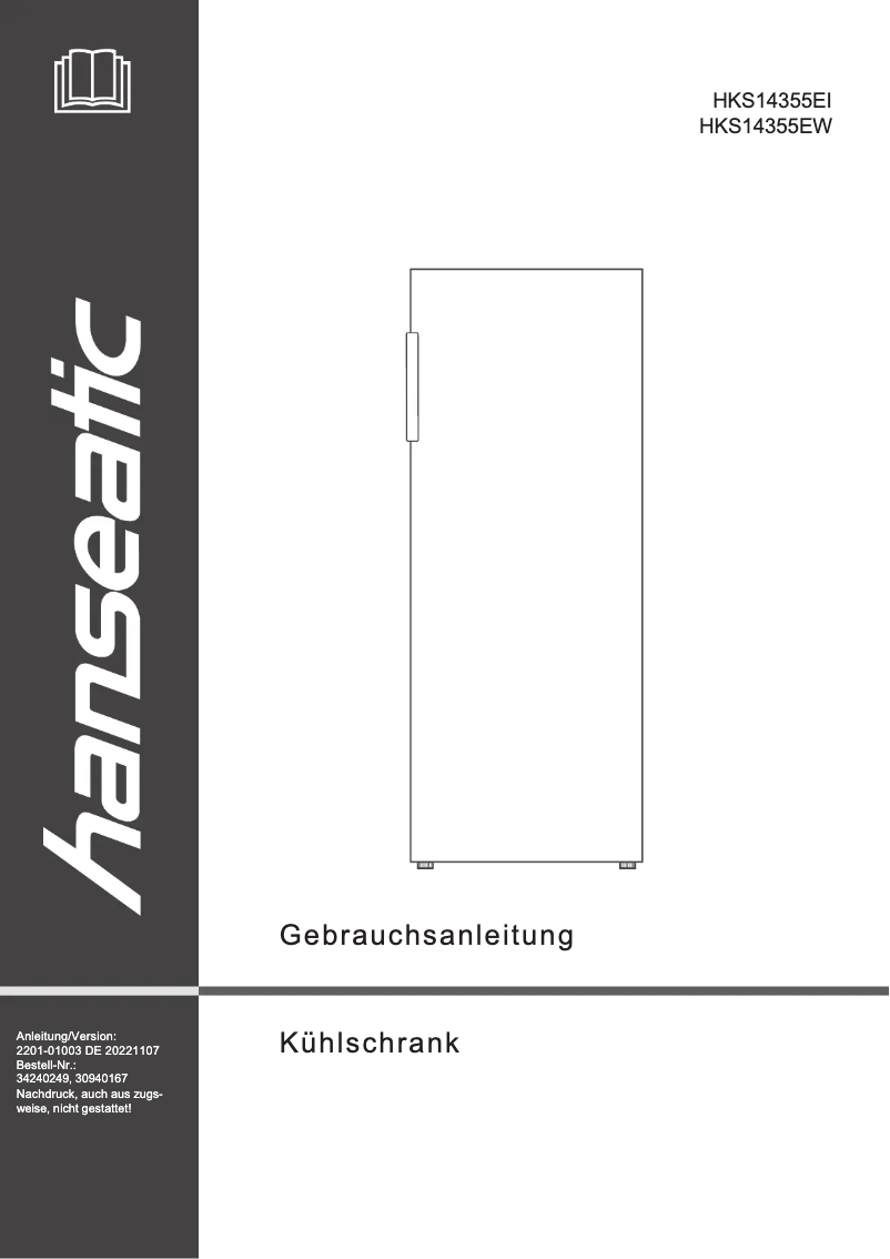 Imagen de la primera página del manual del dispositivo HKS14355EW