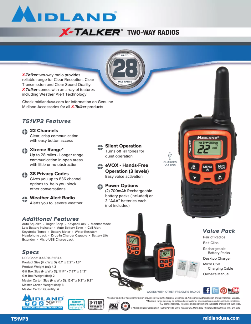 Image de la première page du manuel de l'appareil X-Talker T51VP3