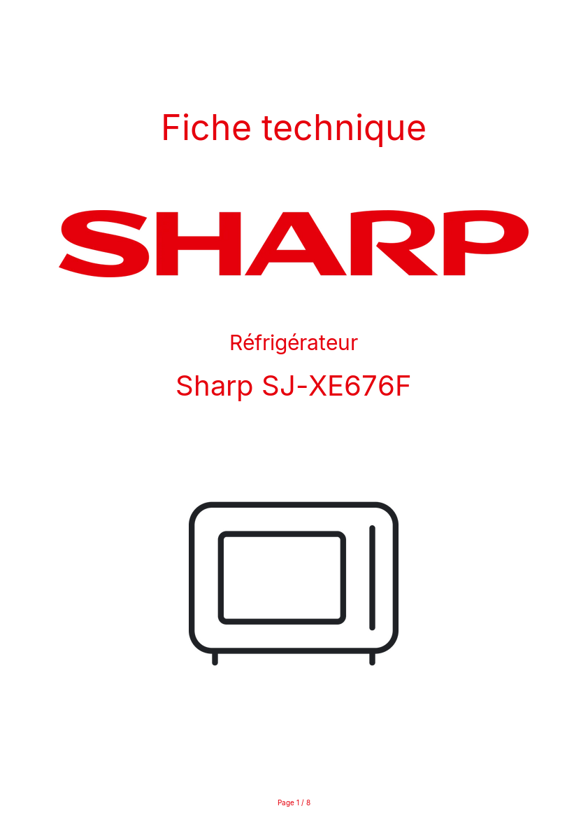 Image de la première page du manuel de l'appareil SJ-XE676F