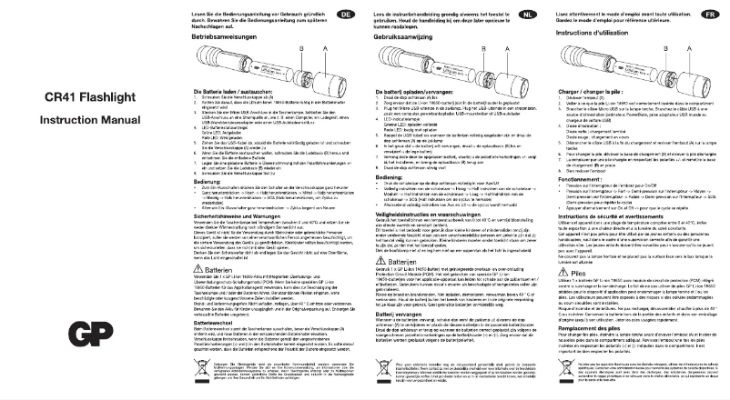 Page 1 de la notice Manuel utilisateur GP CR41
