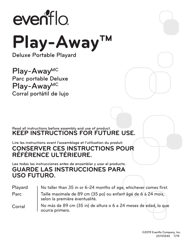 Image de la première page du manuel de l'appareil Play-Away