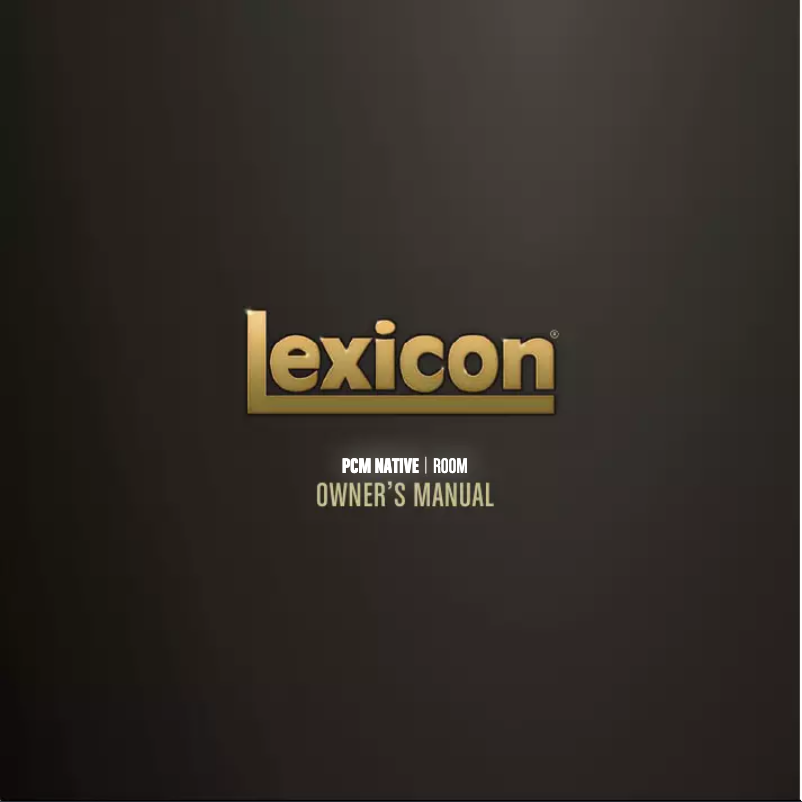 Página 1 del manual Manual de usuario Lexicon PCM Native Room