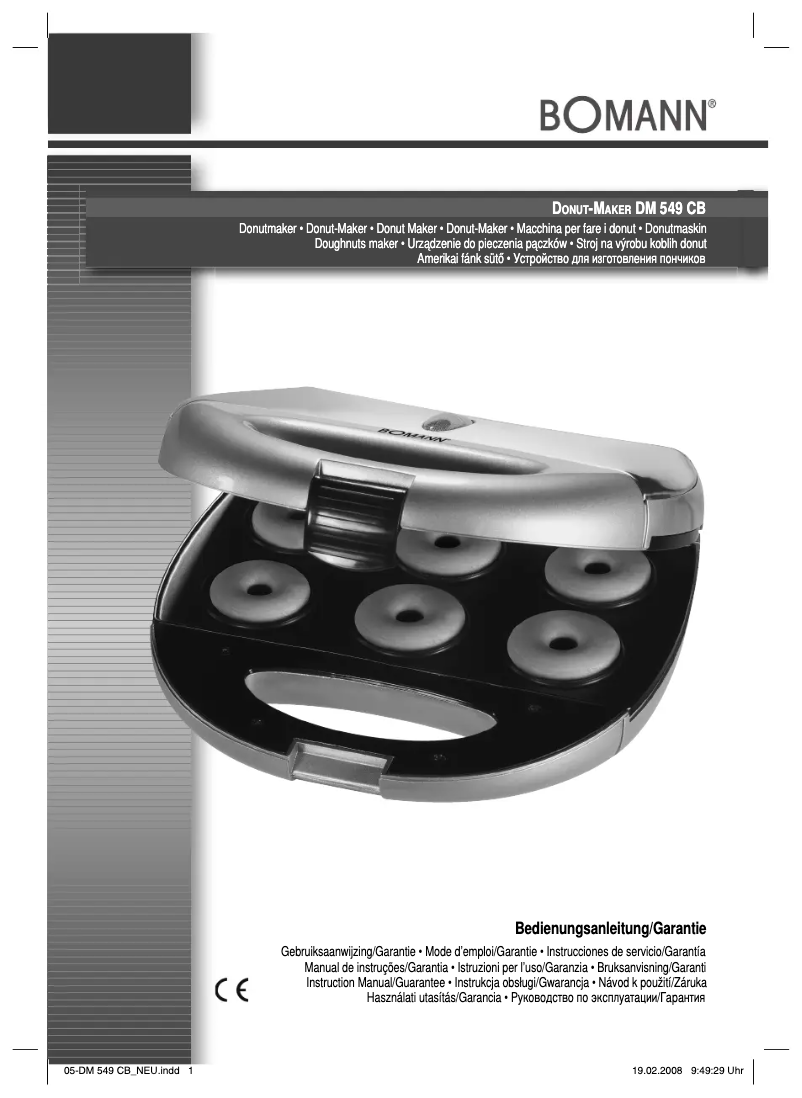 Page 1 de la notice Manuel utilisateur Bomann DM 549 CB