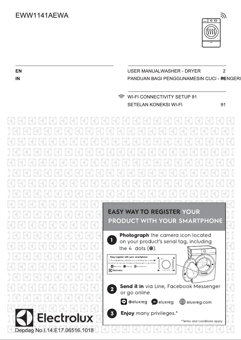 Page 1 de la notice Manuel utilisateur Electrolux EWW1141AEWA