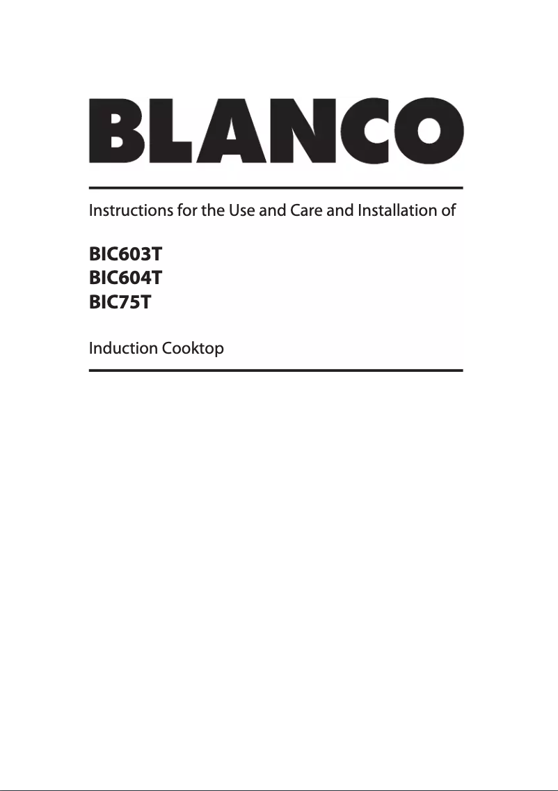 Image de la première page du manuel de l'appareil BIC603T