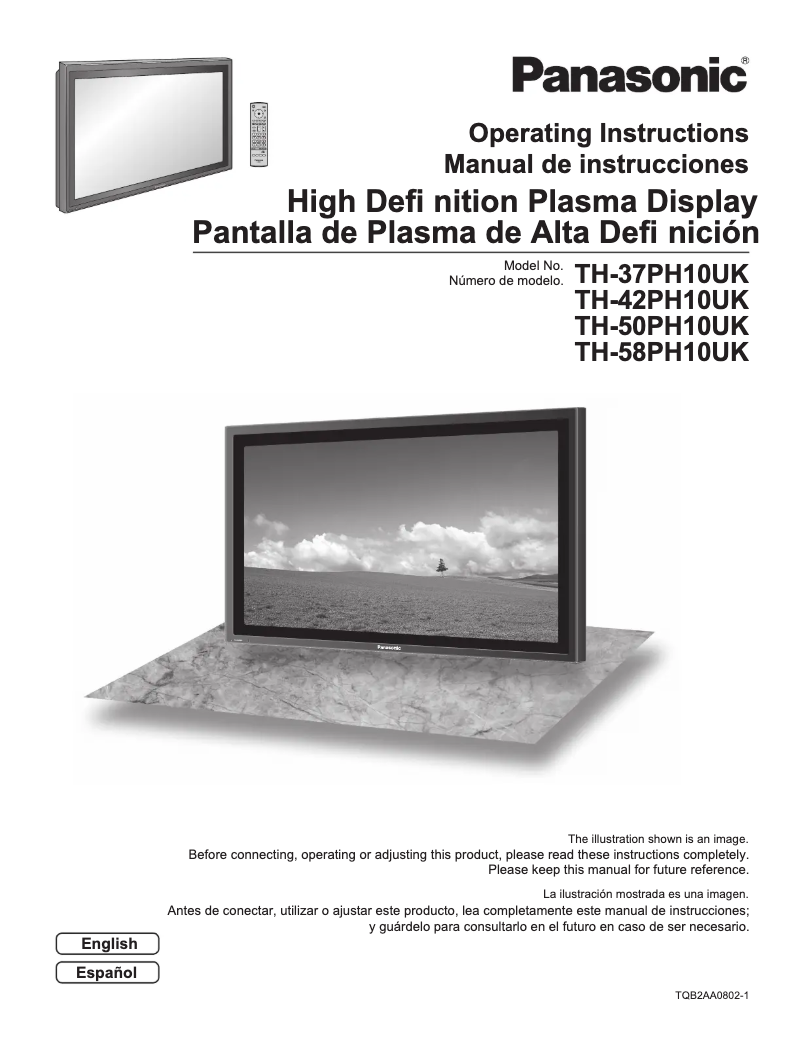 Page 1 de la notice Manuel utilisateur Panasonic TH-50PH10UK