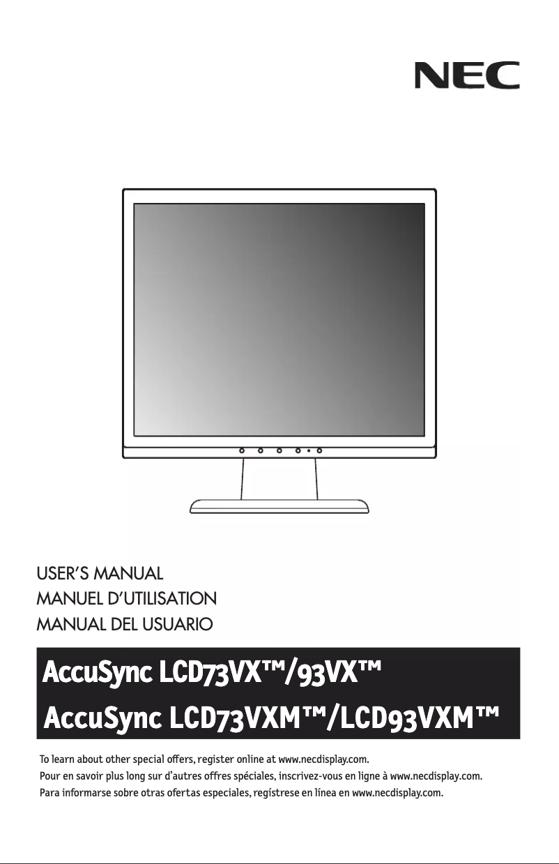 Imagen de la primera página del manual del dispositivo AccuSync LCD93VXM