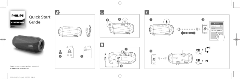 Page n°1 - Guide de démarrage rapide Philips SB500A