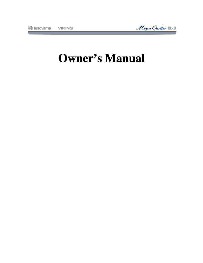 Image de la première page du manuel de l'appareil MegaQuilter 18x8