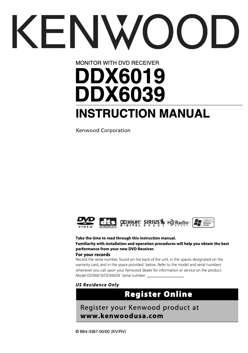 Image de la première page du manuel de l'appareil DDX-6039