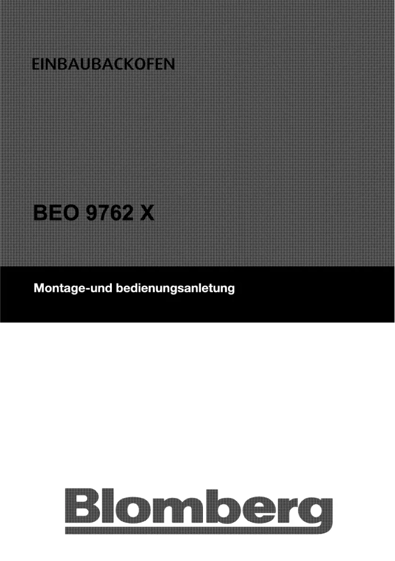 Page n°1 - Manuel utilisateur Blomberg BEO 9762 X