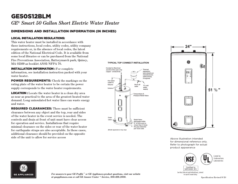 Image de la première page du manuel de l'appareil GE50S12BLM