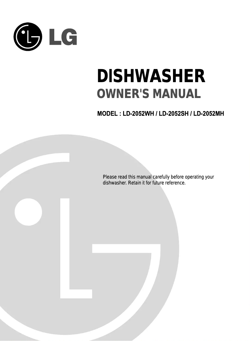 Page 1 de la notice Manuel utilisateur LG LD-2052SH