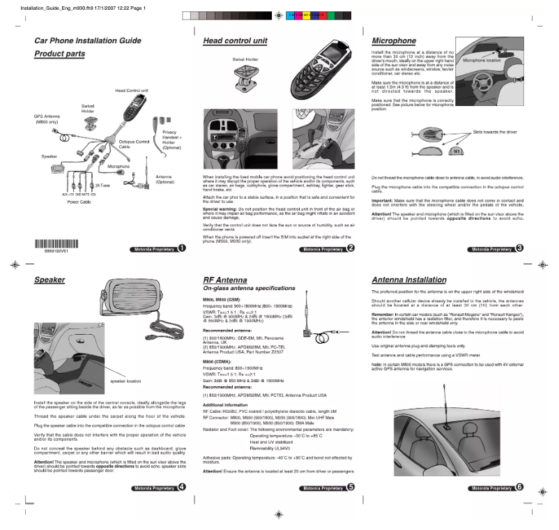 Image de la première page du manuel de l'appareil M900