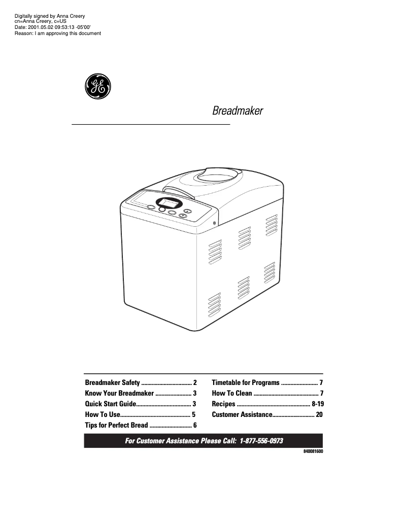 Image de la première page du manuel de l'appareil 106732