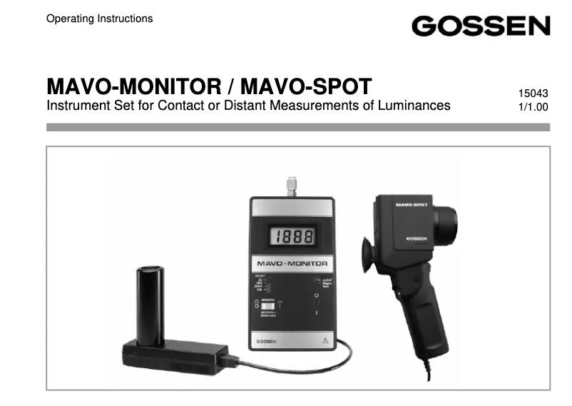 Página 1 del manual Manual de usuario Gossen MAVO-MONITOR