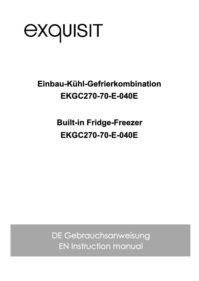 Page 1 de la notice Manuel utilisateur Exquisit EKGC270-70-E-040E