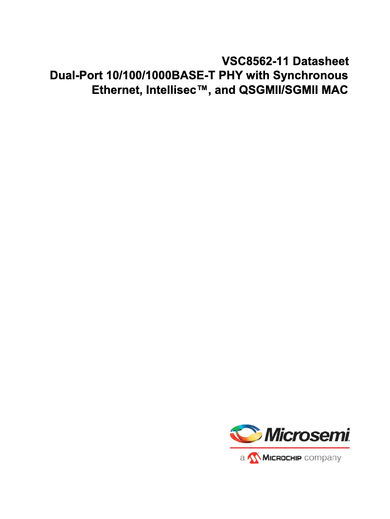 Page 1 de la notice Fiche technique Microchip VSC8562