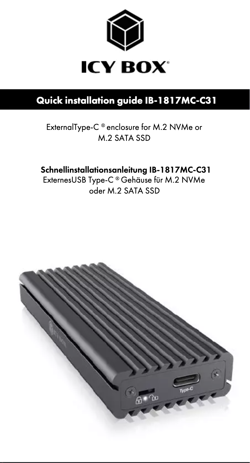 Página 1 del manual Manual de usuario Icy Box IB-1817MC-C31