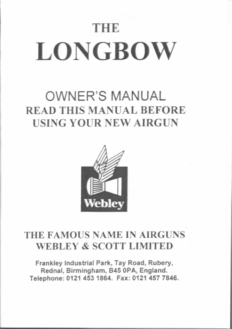 Page 1 de la notice Manuel utilisateur Webley Longbow