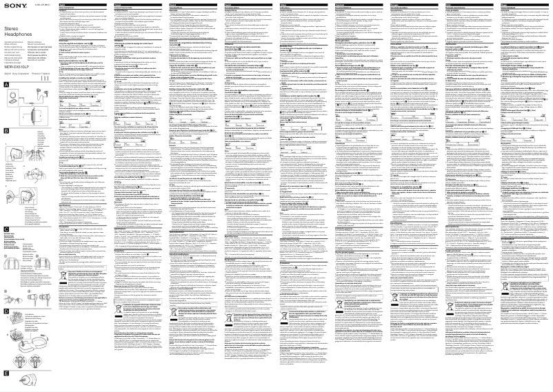 Imagen de la primera página del manual del dispositivo MDR-EX510LP
