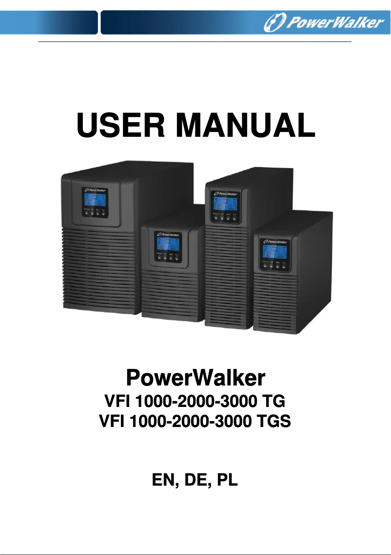 Page 1 de la notice Manuel utilisateur PowerWalker VFI 1000 TGS