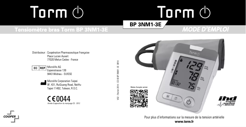 Page n°1 - Manuel utilisateur Torm BP 3NM1-3E