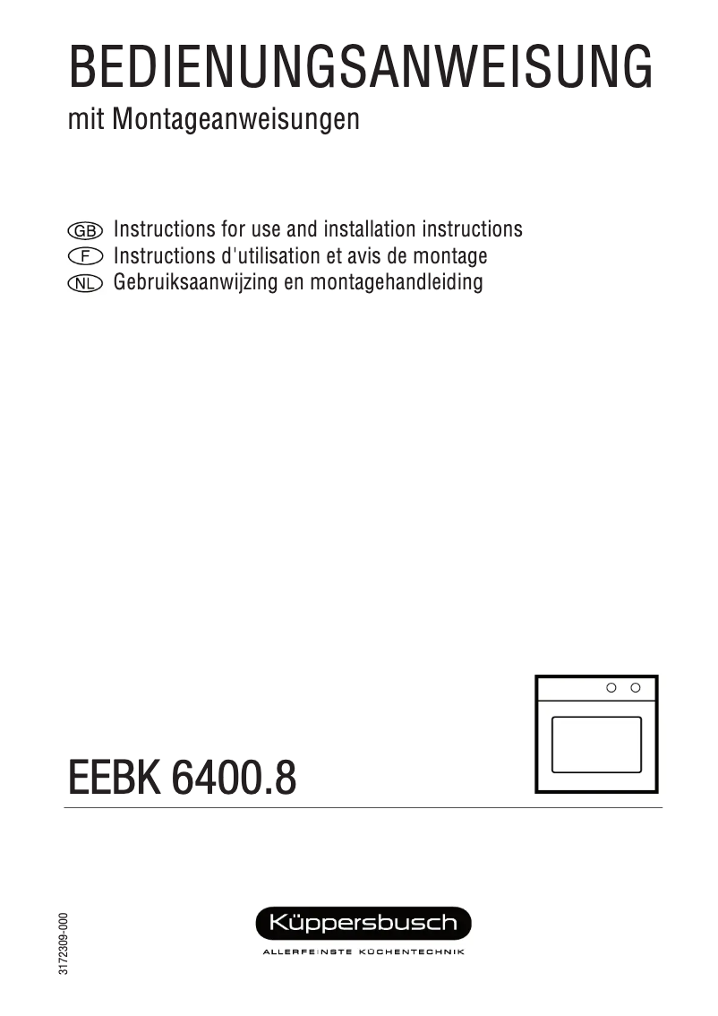 Image de la première page du manuel de l'appareil EEBK 6400.8 MX