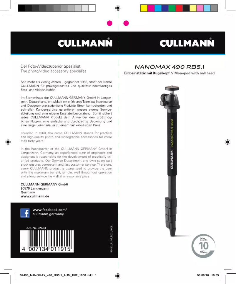 Page n°1 - Manuel utilisateur Cullmann Nanomax 490