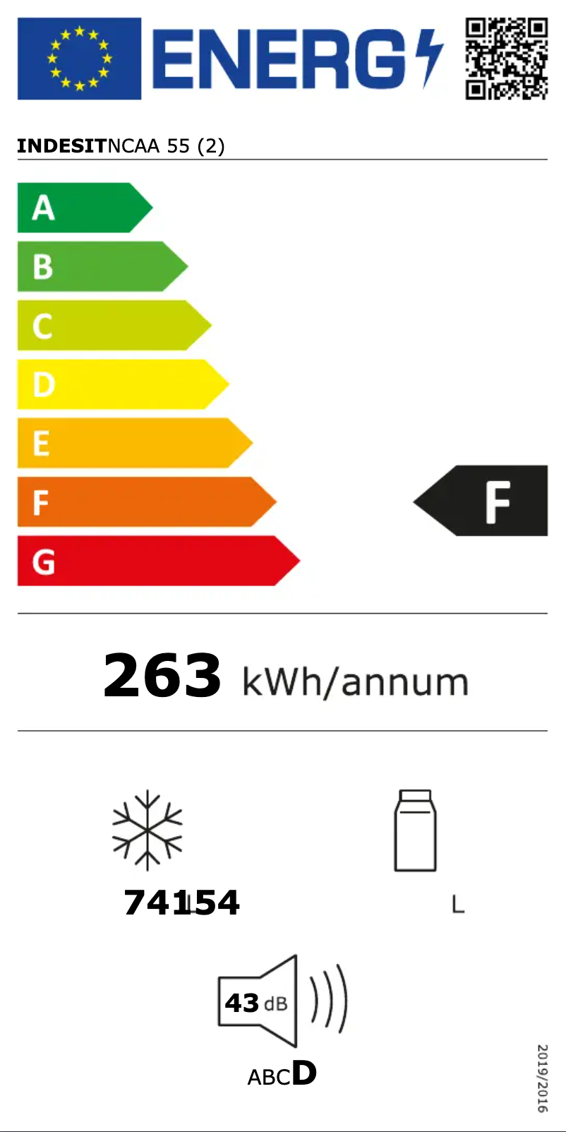 Page n°1 - Label énergétique Indesit NCAA 55