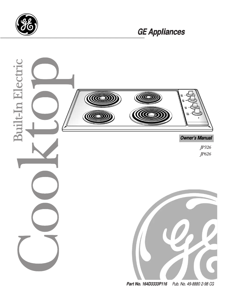 Page 1 of the manual Use and Maintenance Manual GE JP326WVWW