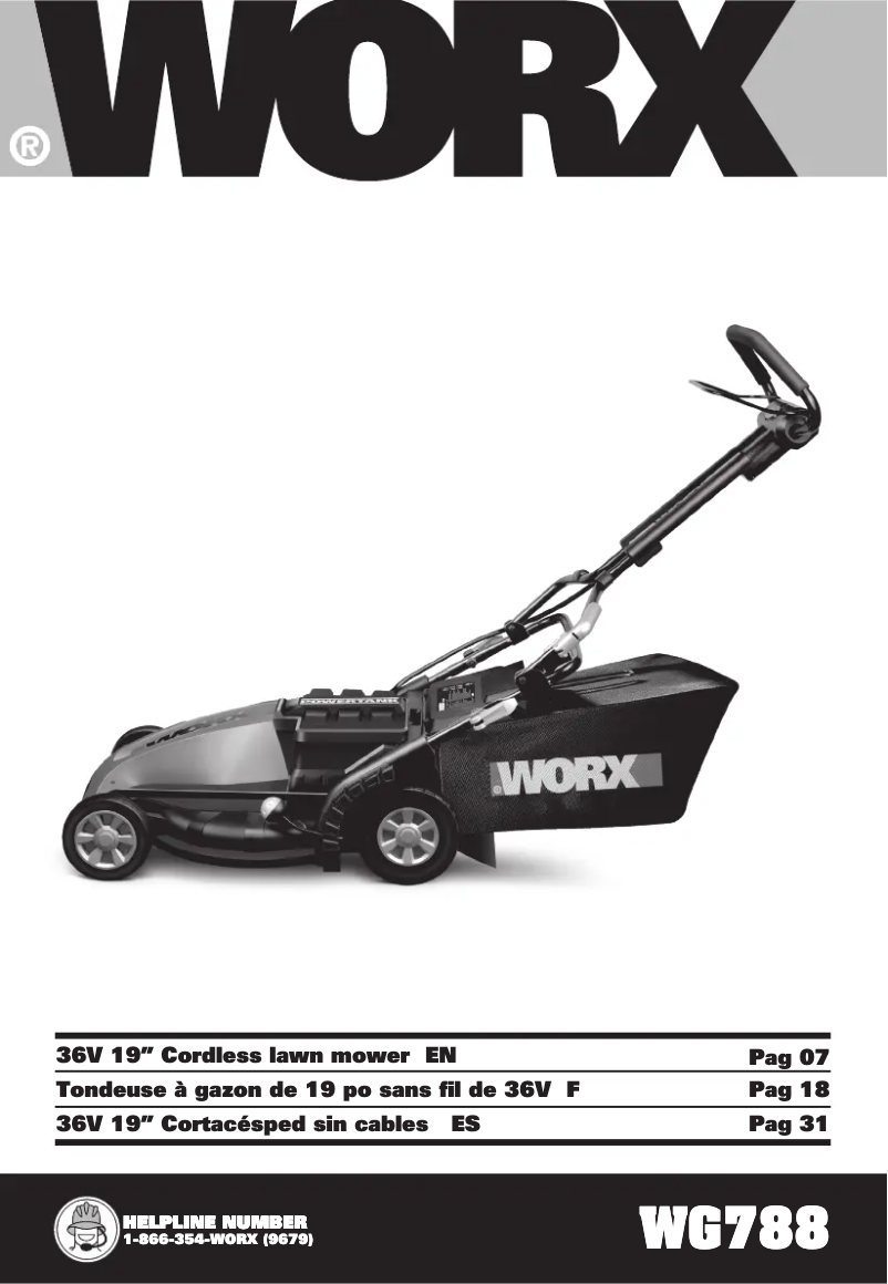 Page n°1 - Manuel utilisateur Worx WG788