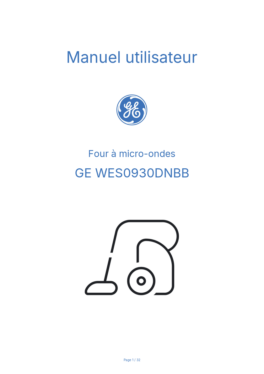 Image de la première page du manuel de l'appareil WES0930DNBB