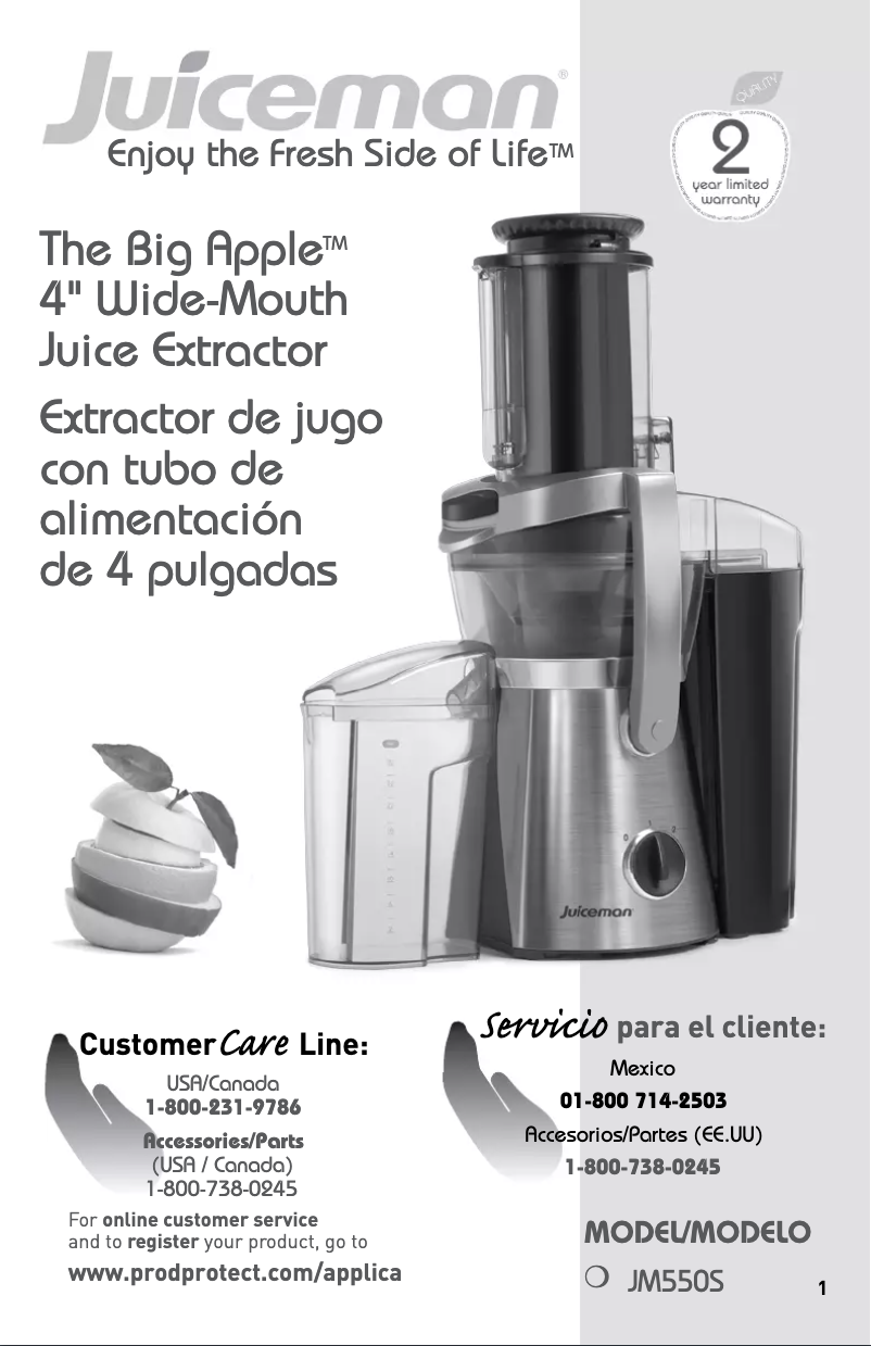 Page n°1 - Manuel utilisateur Juiceman JM550S