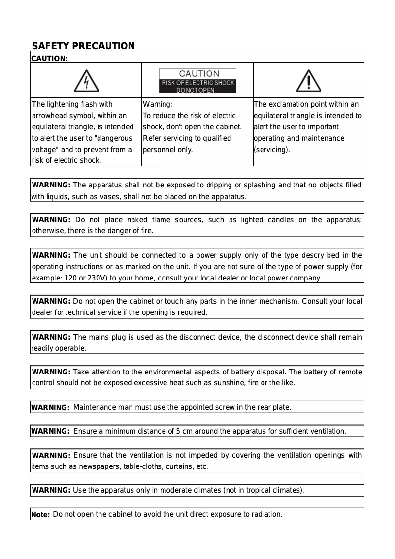 Page n°1 - Manuel utilisateur MVision HD-260