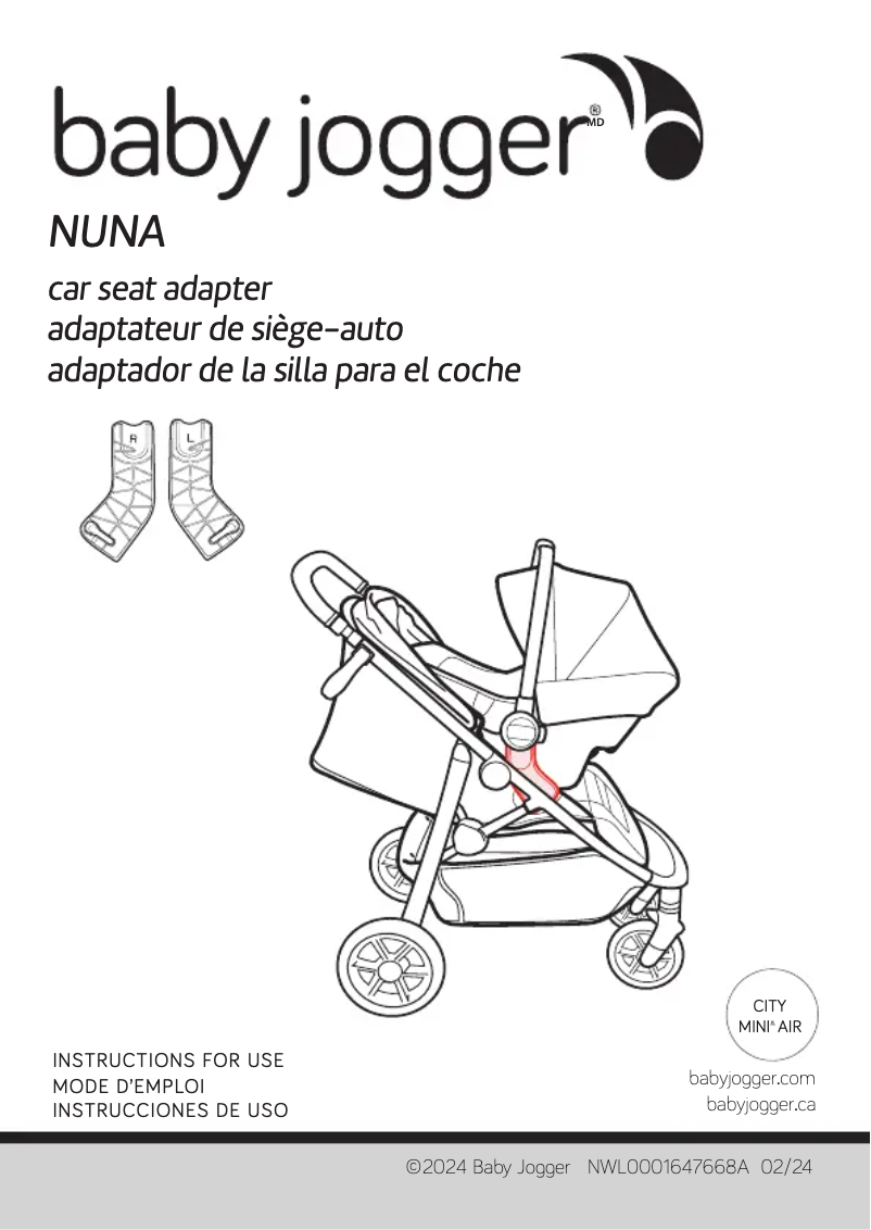 Page n°1 - Manuel utilisateur Baby Jogger Nuna car seat adapter