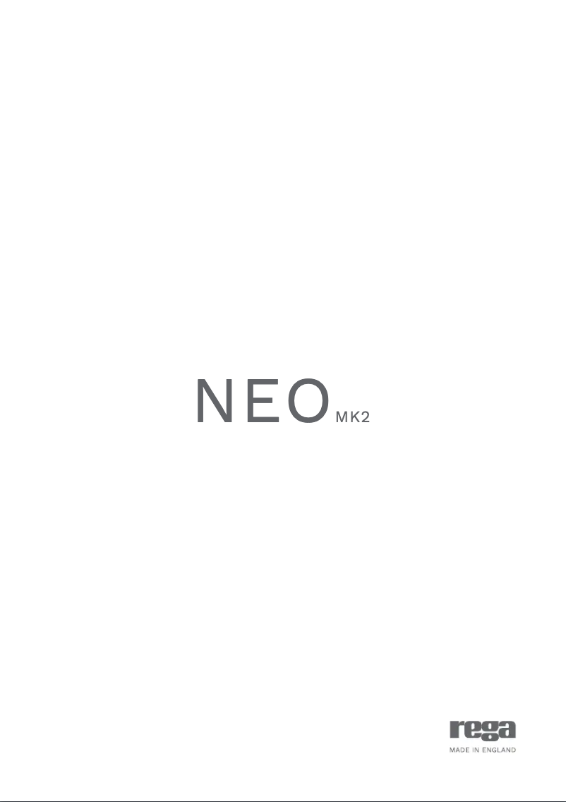 Page 1 de la notice Manuel utilisateur Rega Neo MK2
