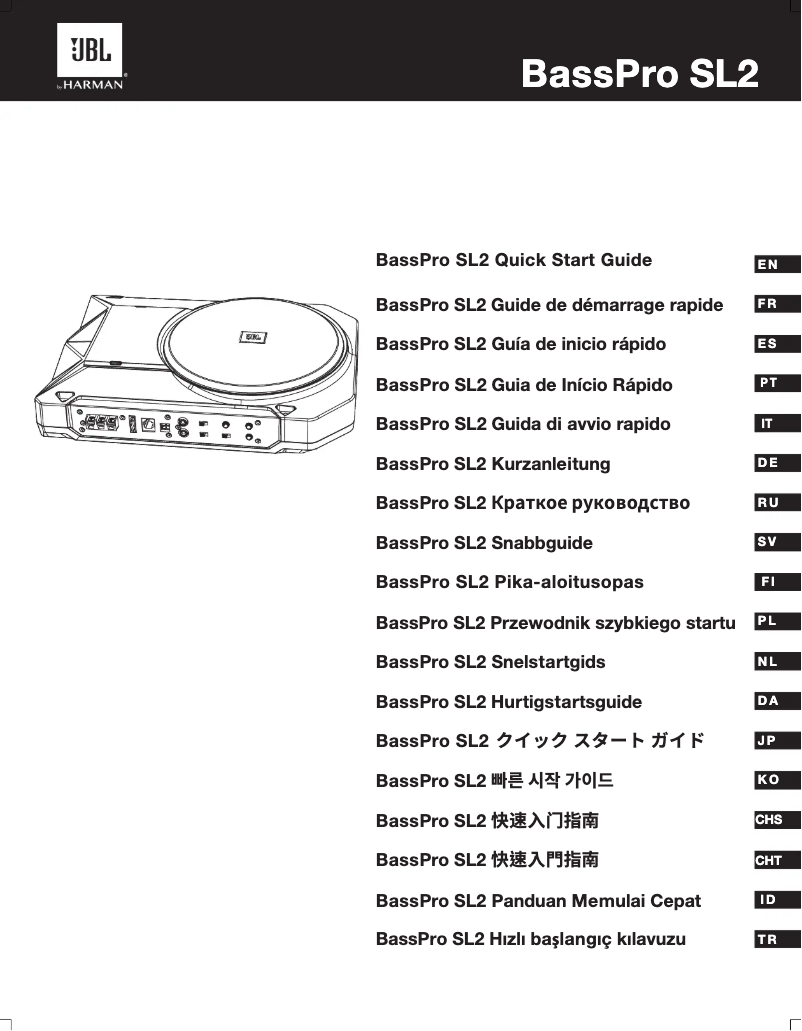 Image de la première page du manuel de l'appareil BassPro SL2