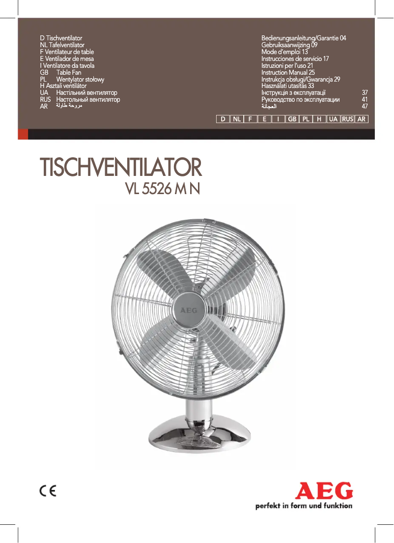 Page n°1 - Manuel utilisateur AEG VL 5526 M