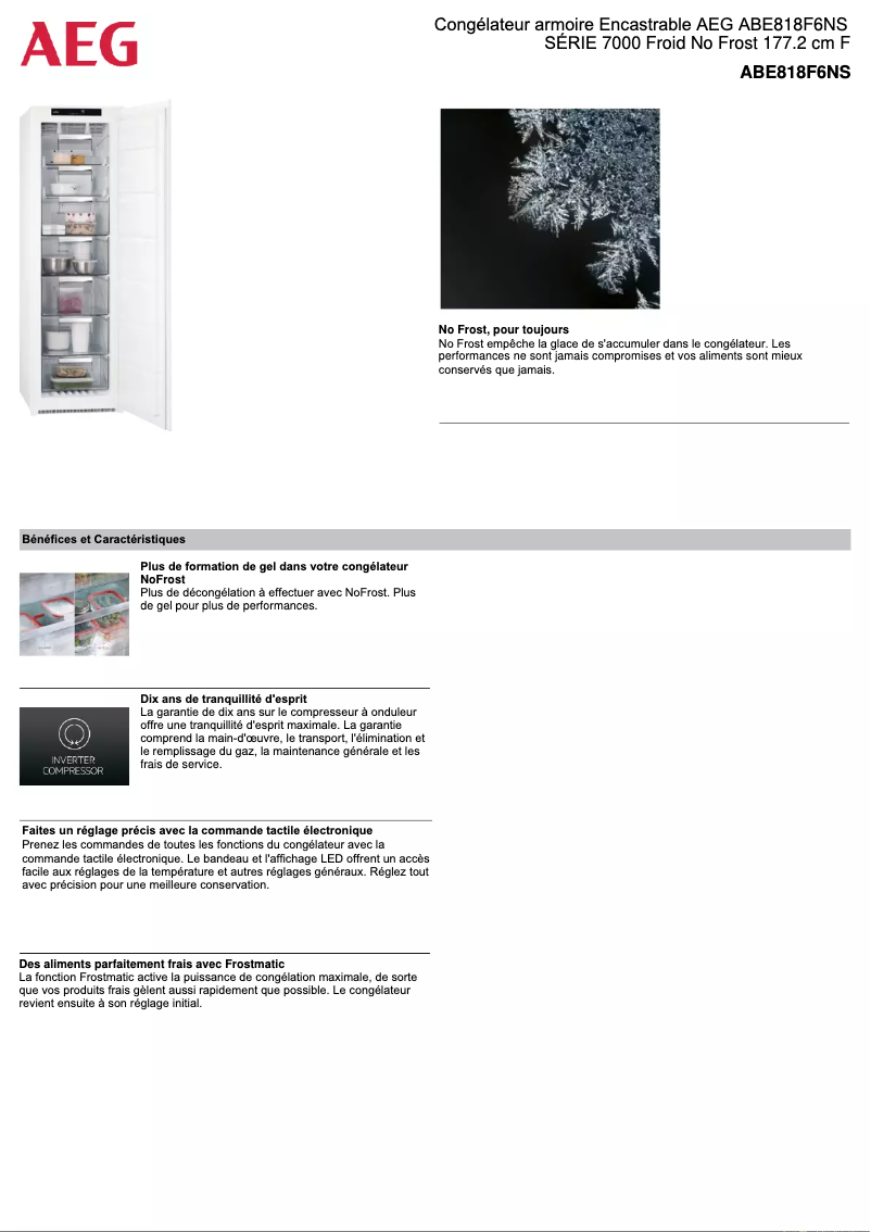 Page n°1 - Fiche technique AEG ABE818F6NS