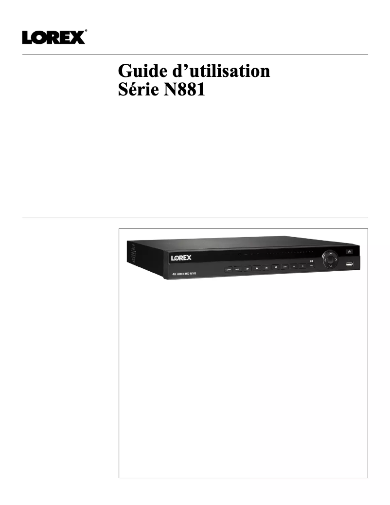 Page 1 de la notice Manuel utilisateur Lorex N881