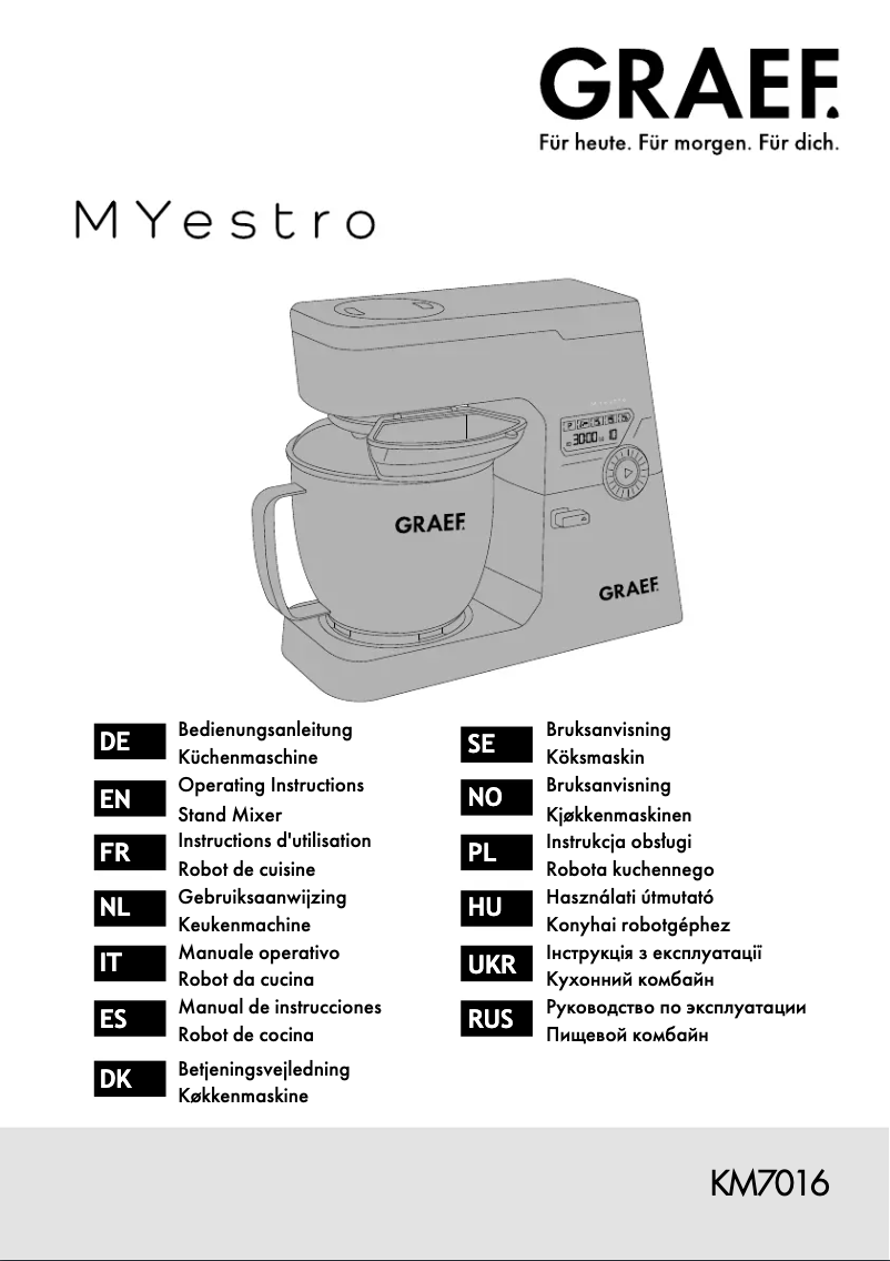 Page n°1 - Manuel utilisateur Graef MYestro KM7016