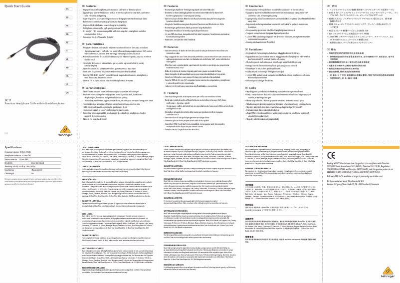 Image de la première page du manuel de l'appareil BC11