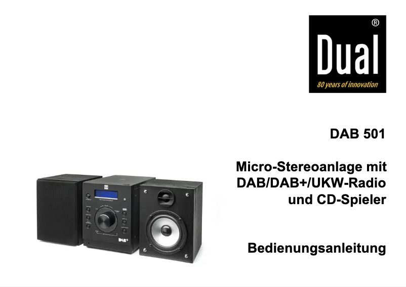 Page 1 de la notice Manuel utilisateur Dual DAB 501