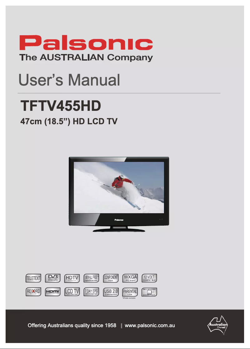 Image de la première page du manuel de l'appareil TFTV455HD