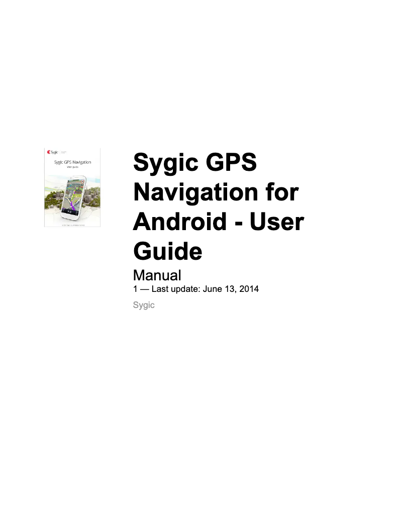 Page n°1 - Manuel utilisateur Sygic GPS Navigation
